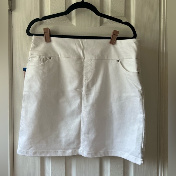 S.C. and Co. Costco Skirts Nwt Sc Co Costco White Stretch Denim